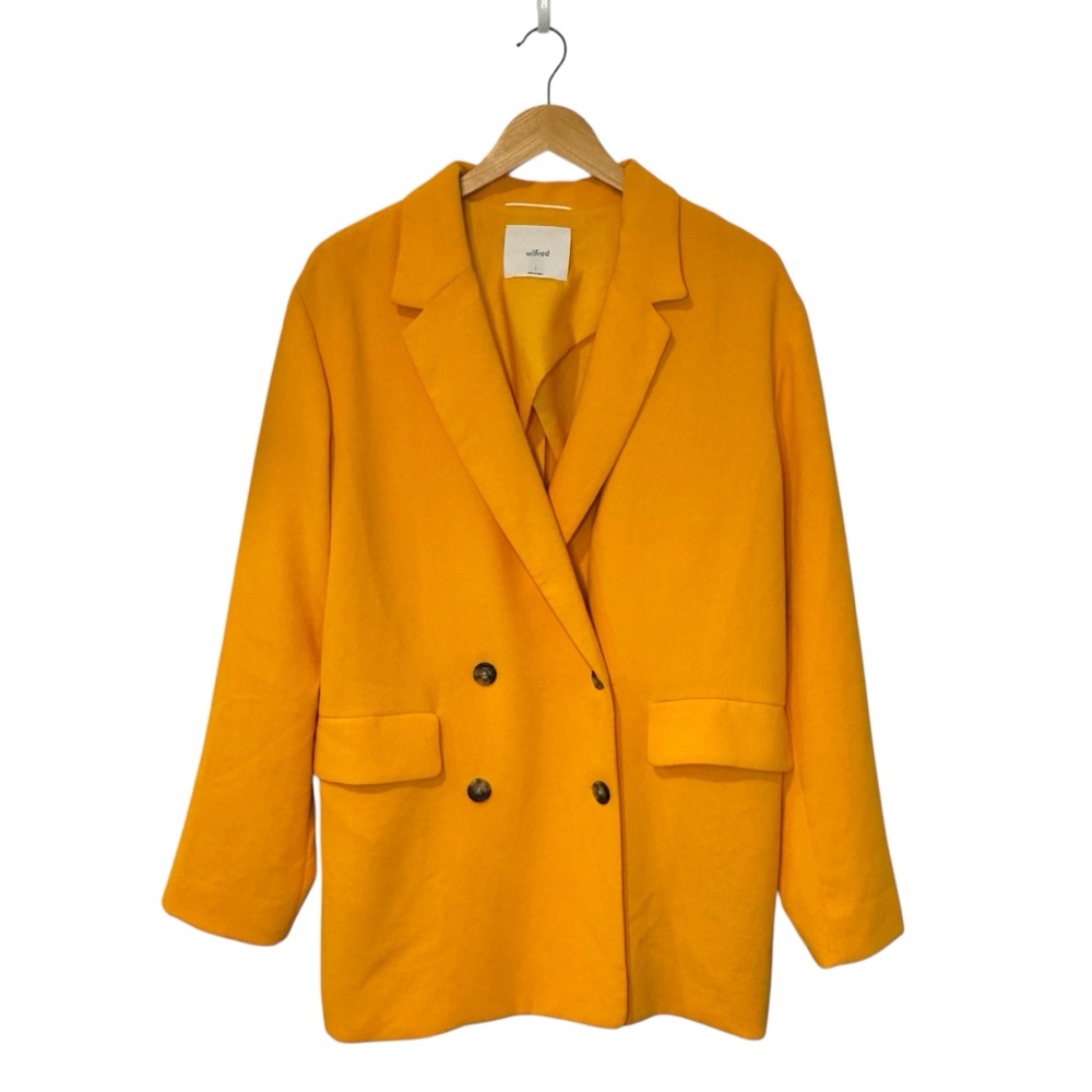 Wilfred Double-Breasted Mustard Yellow Blazer